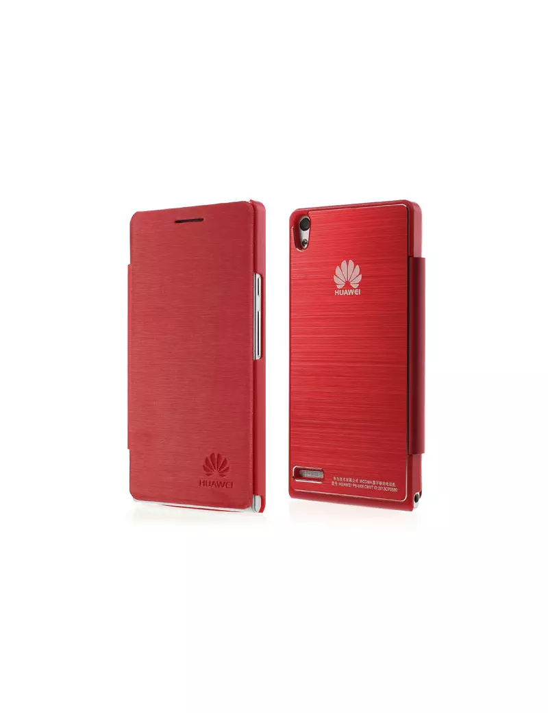 Cover Rigida per Huawei Ascend P6 Metal Style Rosso