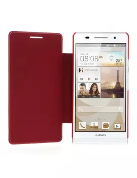 Cover Rigida per Huawei Ascend P6 Metal Style Rosso