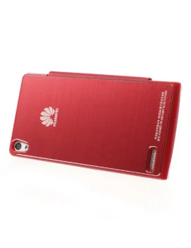 Cover Rigida per Huawei Ascend P6 Metal Style (Rosso)