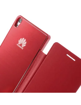 Cover Rigida per Huawei Ascend P6 Metal Style (Rosso)