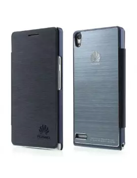 Cover Rigida per Huawei Ascend P6 Metal Style Blu Scuro