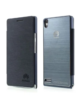 Cover Rigida per Huawei Ascend P6 Metal Style (Blu Scuro)