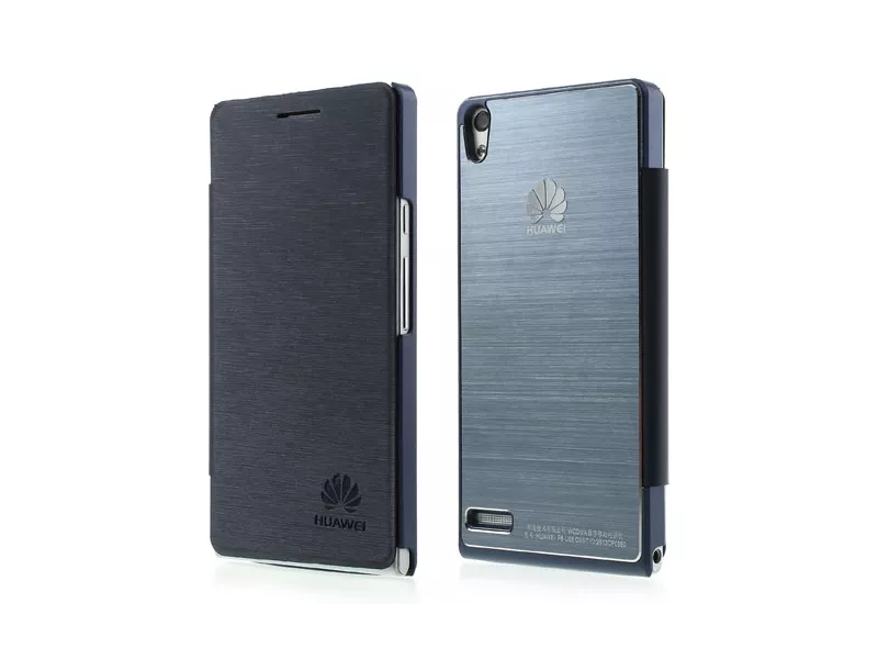 Cover Rigida per Huawei Ascend P6 Metal Style Blu Scuro