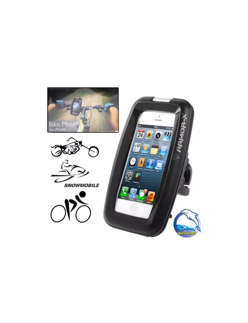 Supporto Bici Impermeabile Professionale per iPhone 4 4S (Nero)