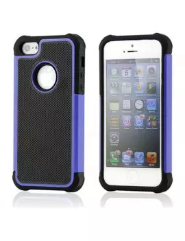 Cover Hybrid Silicone Rigido Morbido per iPhone 5 5S Viola Nero