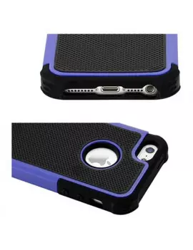 Cover Hybrid Silicone Rigido Morbido per iPhone 5 5S Viola Nero