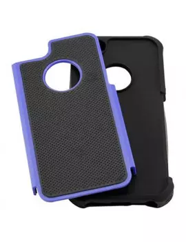 Cover Hybrid Silicone Rigido Morbido per iPhone 5 5S Viola Nero