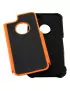 Cover Hybrid Silicone Rigido Morbido per iPhone 5 5S Arancione Nero