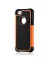 Cover Hybrid Silicone Rigido Morbido per iPhone 5 5S Arancione Nero