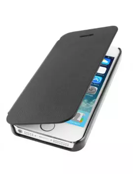 Cover Flip a Portafoglio in Ecopelle per iPhone 5 5S Nero 1