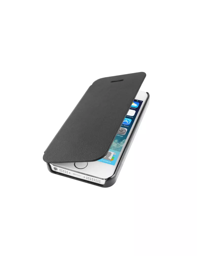 Cover Flip a Portafoglio in Ecopelle per iPhone 5 5S Nero 1