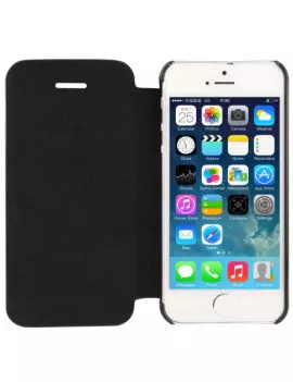 Cover Flip a Portafoglio in Ecopelle per iPhone 5 5S Nero 1