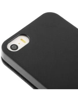 Cover Flip a Portafoglio in Ecopelle per iPhone 5 5S (Nero)