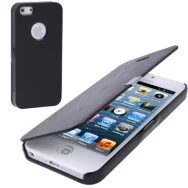 Cover Flip a Portafoglio in Ecopelle per iPhone 5 5S (Nero)