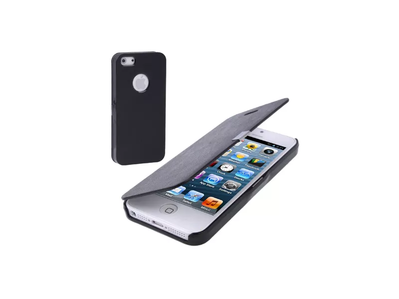 Cover Flip a Portafoglio in Ecopelle per iPhone 5 5S (Nero)