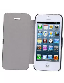 Cover Flip a Portafoglio in Ecopelle per iPhone 5 5S Nero
