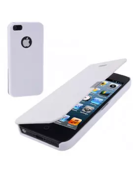 Cover Flip a Portafoglio un Ecopelle per iPhone 5 5S Bianco