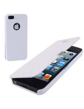 Cover Flip a Portafoglio in Ecopelle per iPhone 5 5S (Bianco)