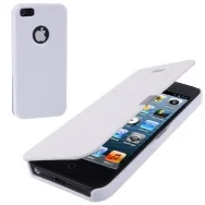 Cover Flip a Portafoglio in Ecopelle per iPhone 5 5S (Bianco)