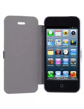 Cover Flip a Portafoglio un Ecopelle per iPhone 5 5S Bianco