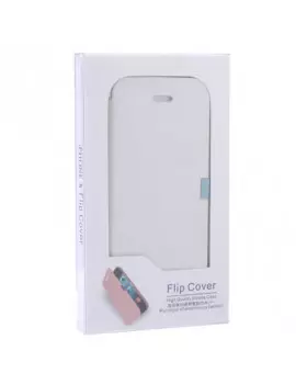 Cover Flip a Portafoglio un Ecopelle per iPhone 5 5S Bianco