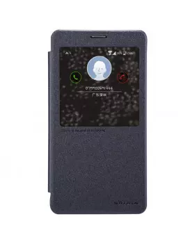 Cover Flip S-View Sparkle in Ecopelle per Samsung Galaxy Note 4 N910 Nero