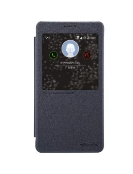 Cover Flip S-View Sparkle in Ecopelle per Samsung Galaxy Note 4 N910 (Nero)