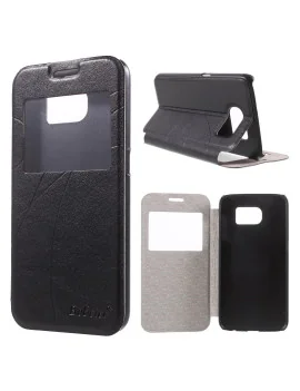 Cover Flip S-View in Ecopelle per Samsung Galaxy S6 G920 (Nero)