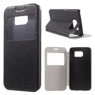 Cover Flip S-View in Ecopelle per Samsung Galaxy S6 G920 (Nero)