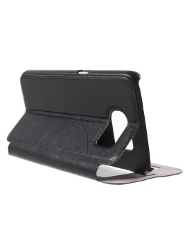 Cover Flip S-View in Ecopelle per Samsung Galaxy S6 G920 (Nero)