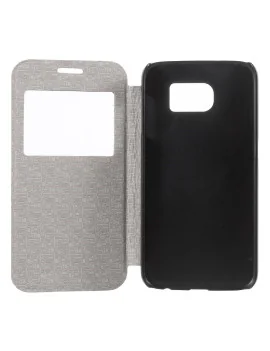 Cover Flip S-View in Ecopelle per Samsung Galaxy S6 G920 (Nero)