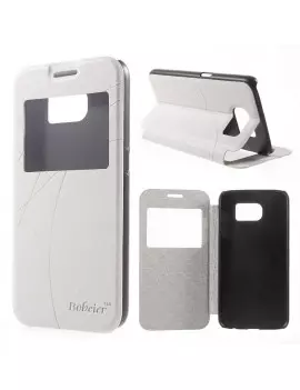 Cover Flip S-View in Ecopelle per Samsung Galaxy S6 G920 Bianco
