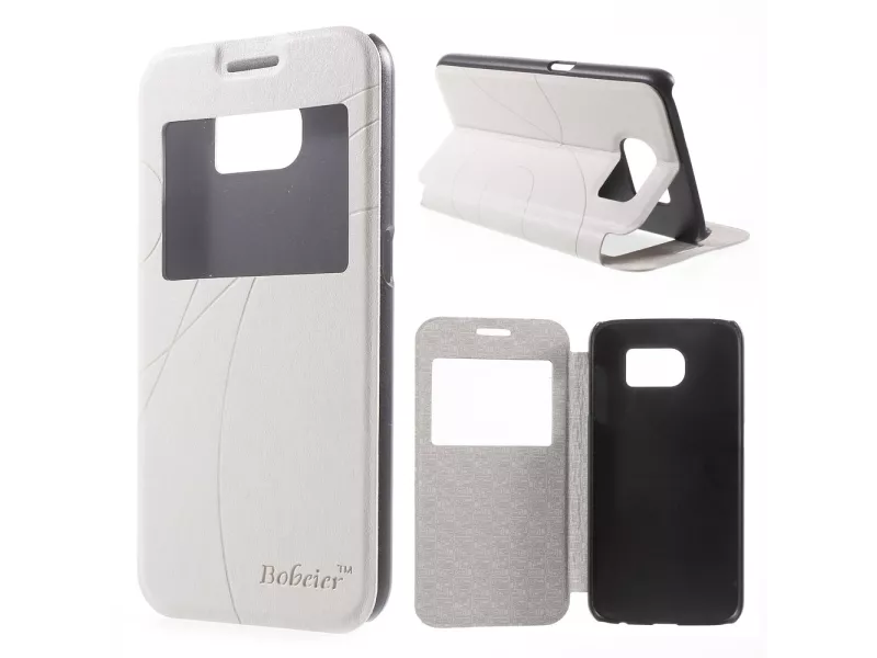 Cover Flip S-View in Ecopelle per Samsung Galaxy S6 G920 (Bianco)