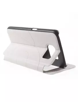 Cover Flip S-View in Ecopelle per Samsung Galaxy S6 G920 Bianco
