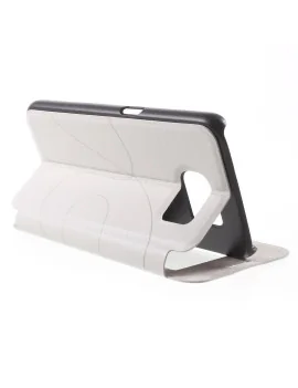 Cover Flip S-View in Ecopelle per Samsung Galaxy S6 G920 (Bianco)
