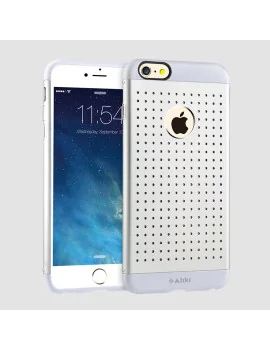 Cover in TPU e Alluminio Rigido Forato per Apple iPhone 6 6S (Argento)
