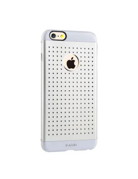 Cover in TPU e Alluminio Rigido Forato per Apple iPhone 6 6S (Argento)