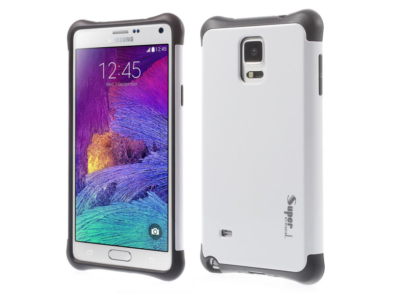 Cover Ibrida in TPU per Samsung Galaxy Note 4 N910 Bianco