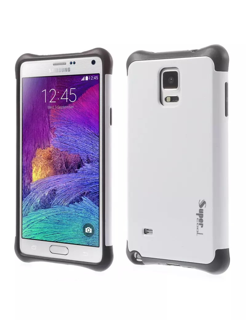 Cover Ibrida in TPU per Samsung Galaxy Note 4 N910 Bianco