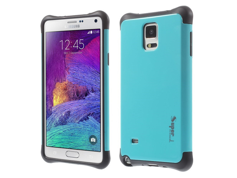 Cover Ibrida in TPU per Samsung Galaxy Note 4 N910 Azzurro