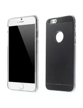 Cover Rigida con Retro in Alluminio per Apple iPhone 6 6S (Nero)