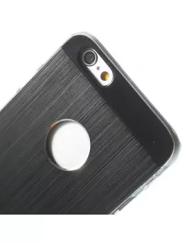 Cover Rigida con Retro in Alluminio per Apple iPhone 6 6S (Nero)