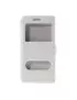 Cover Flip a Portafoglio S-View Effetto Seta per Huawei Ascend P8 (Bianco)