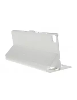 Cover Flip a Portafoglio S-View Effetto Seta per Huawei Ascend P8 (Bianco)