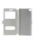 Cover Flip a Portafoglio S-View Effetto Seta per Huawei Ascend P8 (Bianco)