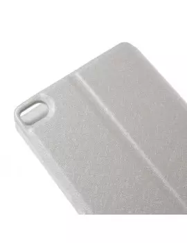Cover Flip a Portafoglio S-View Effetto Seta per Huawei Ascend P8 (Bianco)