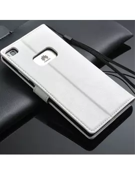 Cover Flip a Portafoglio in Pelle per Huawei Ascend P8 (Bianco)