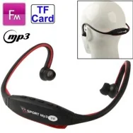 Sport Auricolari MP3 WMA FM con scheda TF Card Audio Musica Radio Universale (Rosso)