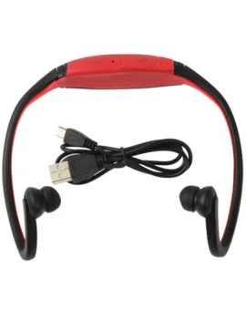 Sport Auricolari MP3 WMA FM con scheda TF Card Audio Musica Radio Universale (Rosso)