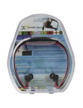 Sport Auricolari MP3 WMA FM con scheda TF Card Audio Musica Radio Universale (Rosso)